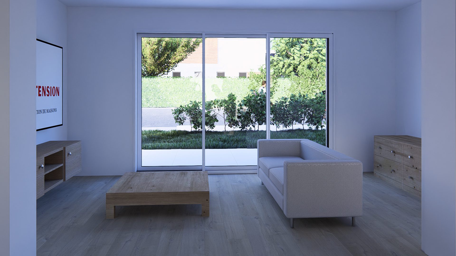 Extension de maison, pièces salon 16 m²